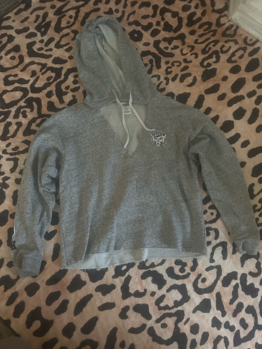 PINK Victoria's Secret Gray Hoodie with Small Logo